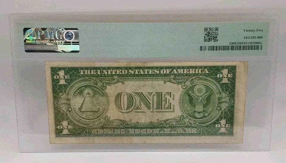 1935A $1 Silver Certificate WWII North Africa Fr. #2306 PMG VF 25 - Image 2 of 2