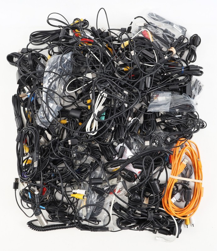 Lot of Assorted Brands Cables & Cords (AV, USB, USB-C, Micro-USB)