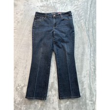 Style  Co. Y2K Jeans Womens Sz. 8 Short Dark Blue Straight Leg Western Cowgirl