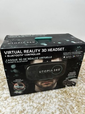 Utopia 360 Virtual Reality 3D Headset w Bluetooth Controller NIB