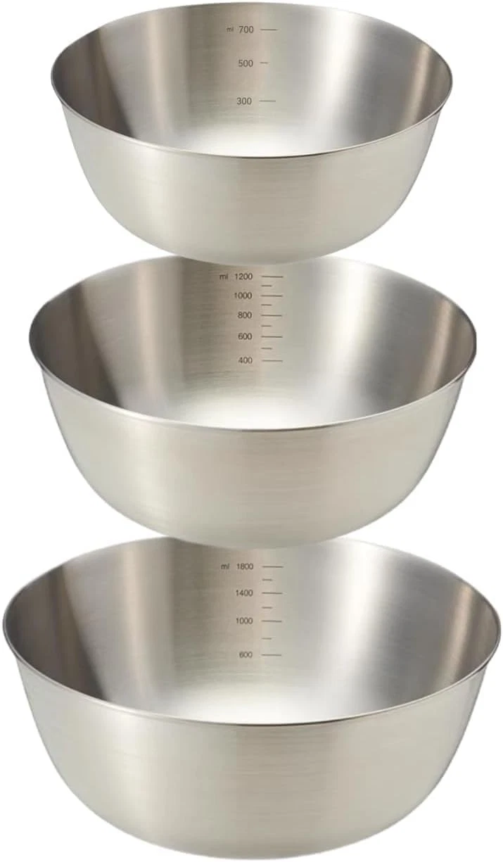 Stainless Steel Mixing Bowls, 3 Pack Small, Durable Steel Bowls for Mixing, B...