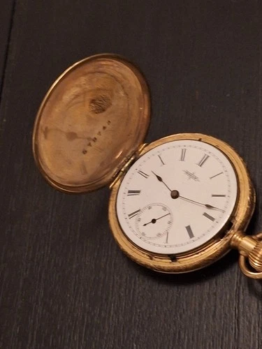 Antique 1878 Elgin Ladies Pocket Watch Gold Filled Case