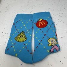 2025 McDONALD'S Grinch Socks Christmas Adult Happy Meal BLUE SOCKS