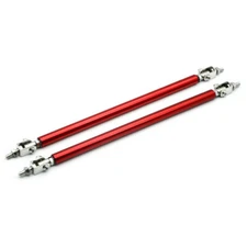 2X Adjustable 8"-11" Splitter Strut Rods Front Lip Strut Rod Bumper Splitter Red