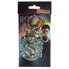 Harry Potter New * Hufflepuff * Crest Pewter Key Chain Key Ring Hogwarts House