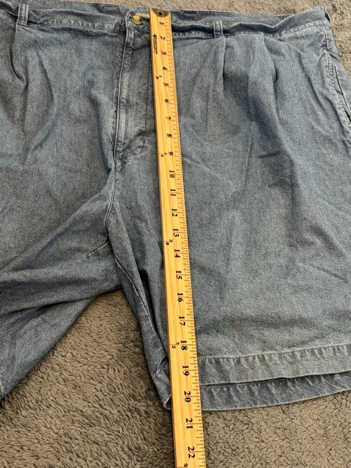 Pantalones Cortos Denim IZOD De Colección Y2K Para Hombres 44 Plisados Lavado Ligero Años 90 Ropa de Calle Foto 4 de 4