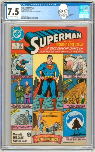 George Perez Copy CGC 7.5 Superman 423 Whatever Happened to the Man of Tomorrow
