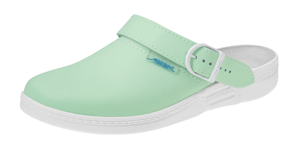 ABEBA Berufsschuhe the Original Clog mint/ weiß 7091 Hausschuhe Arbeitsschuhe