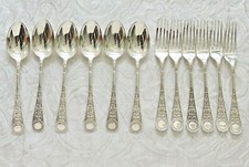 Set posate dessert cucchiai e forchette Sheffield Venetian pattern dessert set