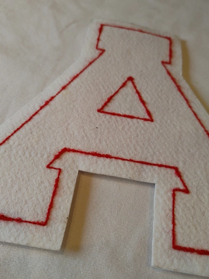 8" Letter A Stitch On Patch, Red/White. - Image 4 of 4