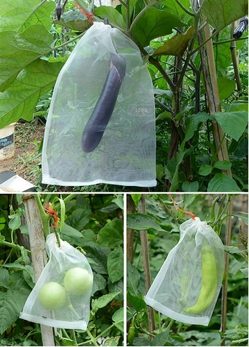 Mesh Against Insect Pest Reusable Plant Fruit Protect Drawstring Net Bag - Picture 4 of 18