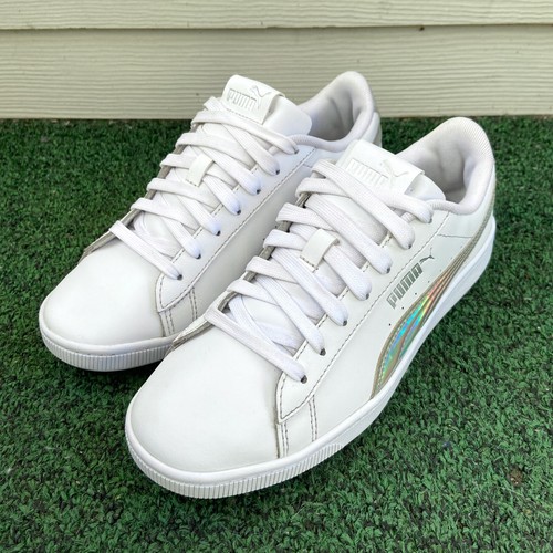 PUMA Vikky v2 Iridescent Sneakers Size 7.5, White Holographic | eBay