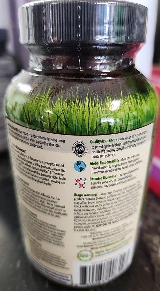 Irwin Naturals Healthy Brain All-Day Focus 60 cápsulas blandas líquidas Foto 2 de 3