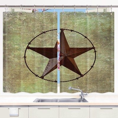 Western Star Decor Kitchen Curtains Window Treatments Nursery 2 Panels 55x39 Ebay