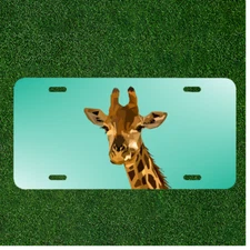 Custom Personalized License Plate Auto Tag With Animal Decoration Giraffe