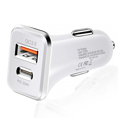 USB PD Type-C Car Charger 20W Fast Charge Adapter for iPhone 11 12 13 14 Pro Max