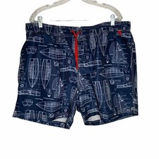 Lands  End Mens Sail Boat swim trunks size XL 40/42 Navy Blue