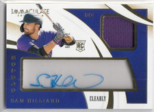 2020 Immaculate Collection Clearly Clutch Rookies Dual MemAuto. Sam Hilliard /99