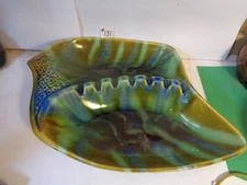 Brown/Green Drip Glaze Ashtray, #0404, Maurice of California (Used/EUC)