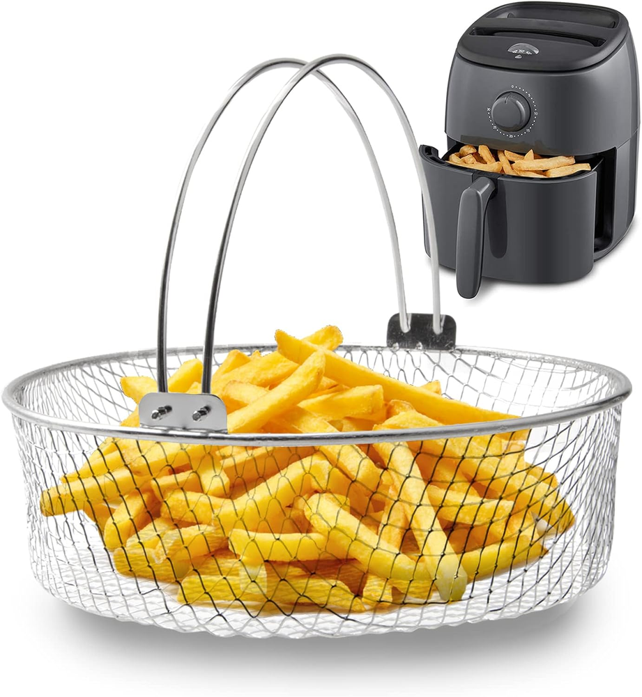 Air Fryer Basket, Steamer Basket for Instant Pot, 304 Stainless Steel Mesh Baske