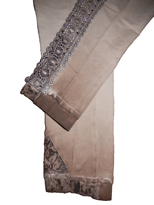STILECHT Leggins 44 cappucino stretchig Jeggins Schlupfhose Stretchhose Glitzer