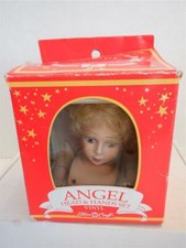 Vintage 1991 Fibre-Craft Vinyl Blonde Angel Head and Hands Set Doll Making Parts