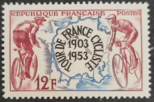 FRANCE 1953 TIMBRE 955 CIQUENTENAIRE TOUR DE FRANCE CYCLISME neuf** VF MNH STAMP
