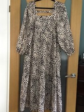Nobody’s Child Sz 14 Dress Maxi Tiered Skirt Animal Print Pure Cotton Bnwt