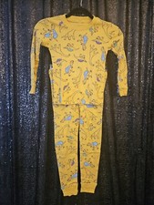 New Size Kids 120 Two Piece Yellow Dinosaur Print Clothing Set-dj1148