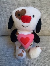 First  Main Plush Puppy Dog Holding Pink Heart 8" Valentine's Day MWMT HTF