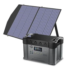 ALLPOWERS 2400W Portable Power Station Generator with 100W Solar Panel Outdoor