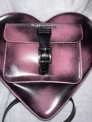 Martens Pink Distressed Leather Crossbody Backpack Heart