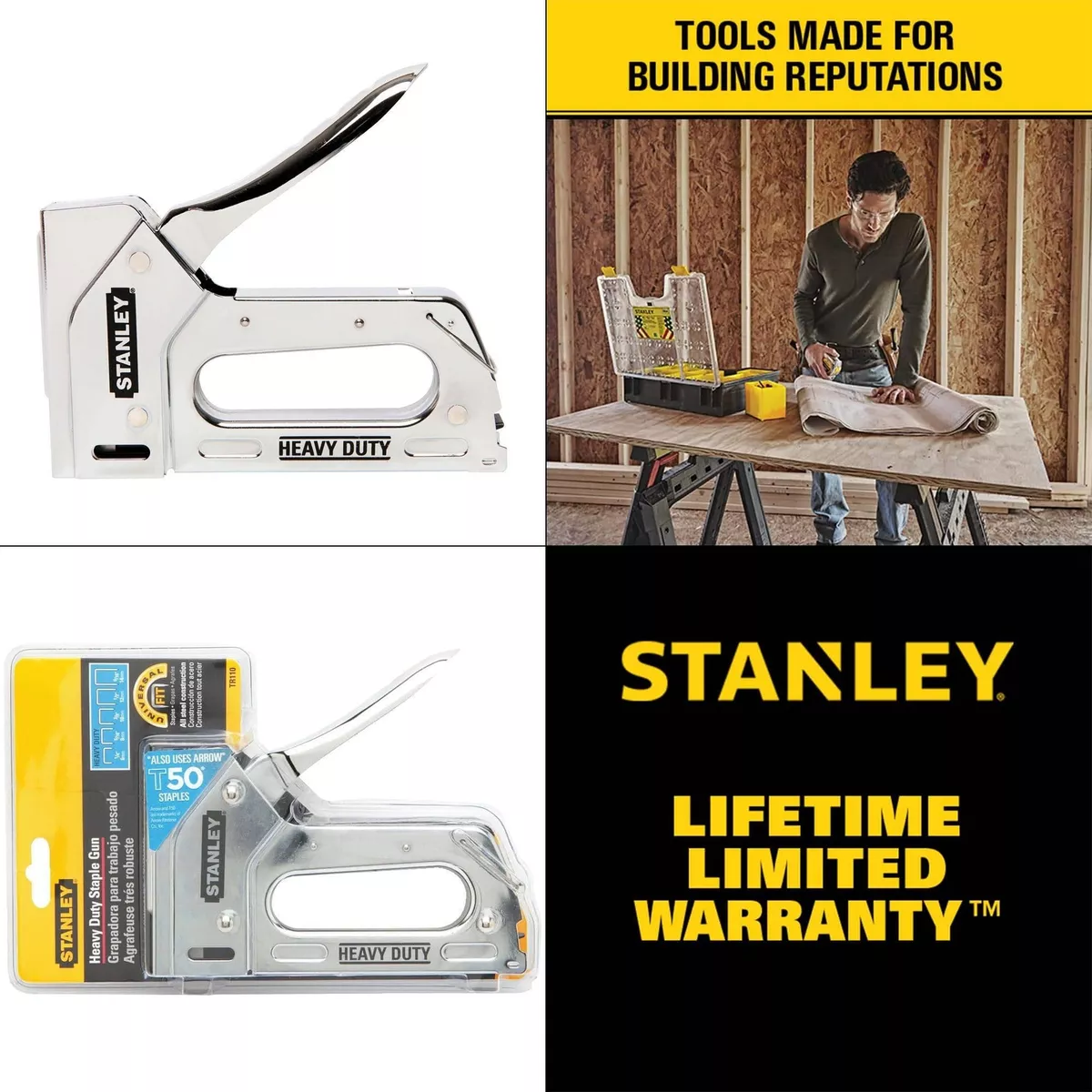 T50 Staple Gun - Heavy Duty Steel Stapler