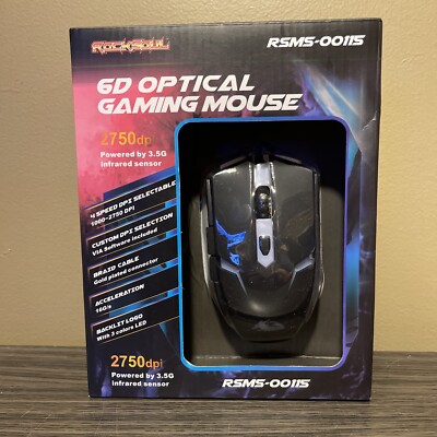 AWA Technology RSMS-00115 1 x Wheel USB 2.0 Wired Optical 2750 dpi Gaming Mou...