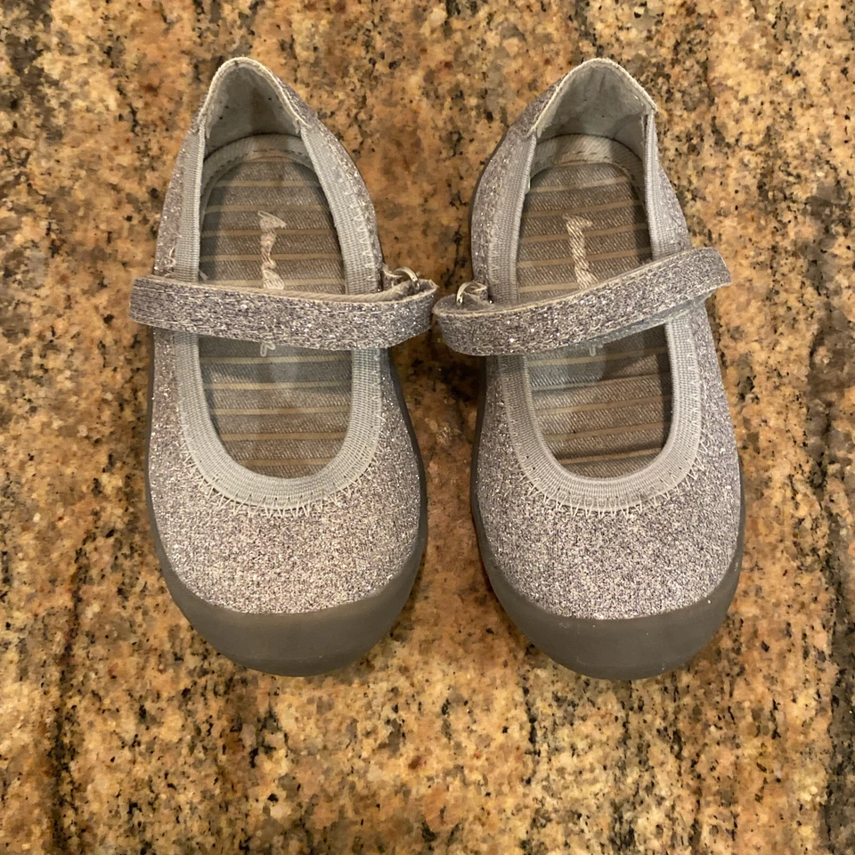 Zapatos Hanna Andersson Maya T Mary Jane Plateados Brillos Talla 5M Foto 3 de 4