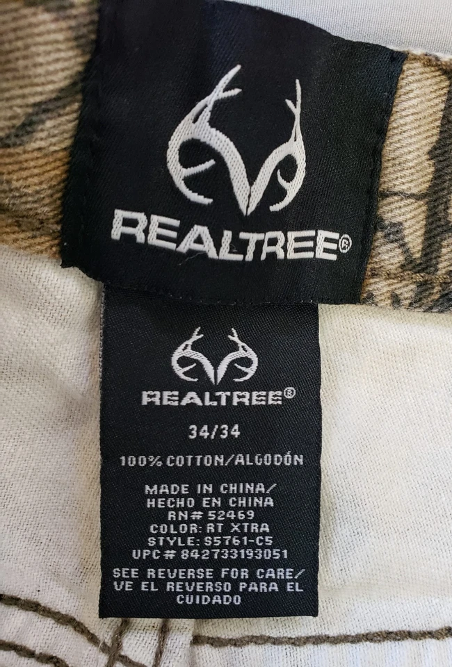 Pantalones de mezclilla Realtree para mujer 34 x 34 Xtra camuflados caza camping trabajo 5 bolsillos Foto 3 de 4