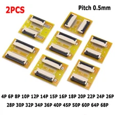 2Pcs FPC/FFC Flexible Flat Cable Extension Board 0.5 mm Pitch 4-68 Pin Connector