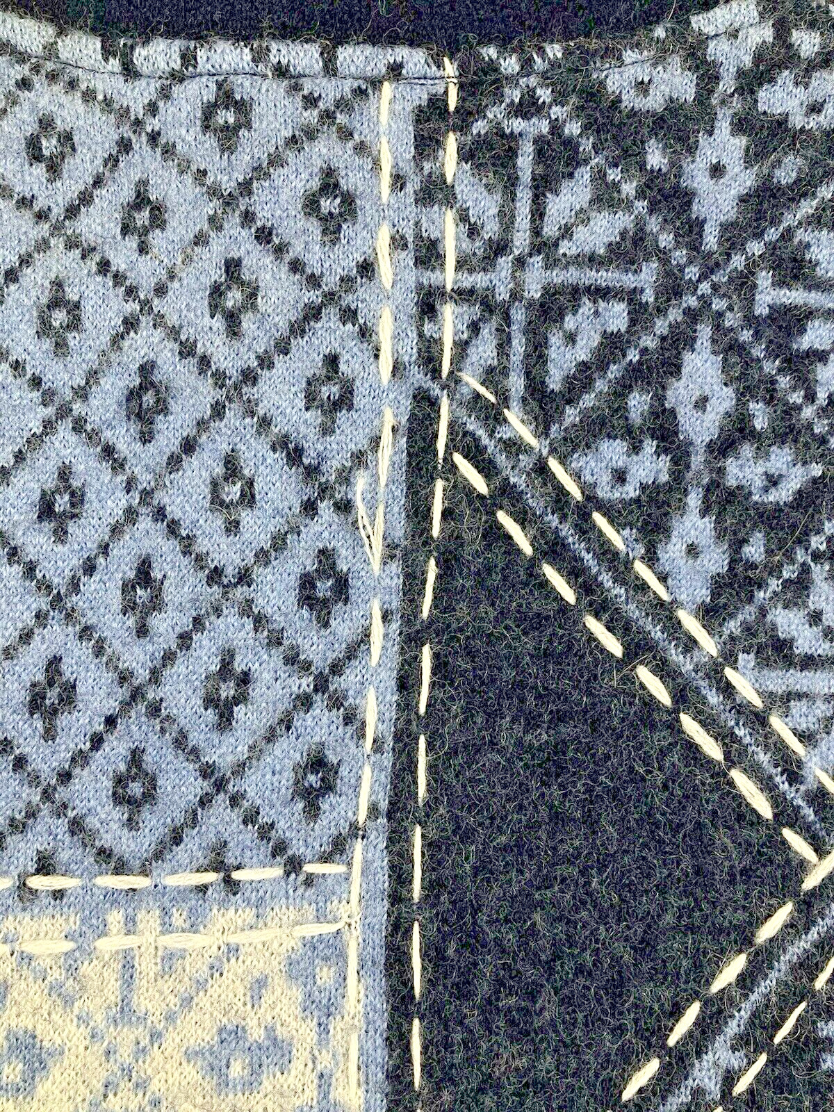 TALBOTS Womens Merino Wool Patchwork Whipstitch F… - image 7