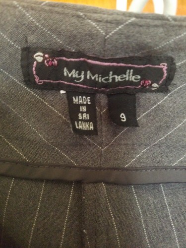My Michelle Dress Pants Pin Stripe Gray Size 9 Juniors - Picture 4 of 5