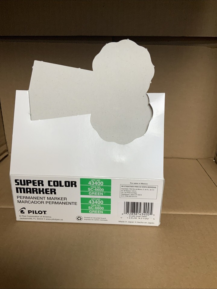 43400 Pilot Super Color Permanent Marker, Jumbo Chisel, Green Ink, Pack ...