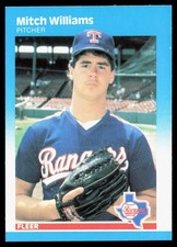 1987 Fleer #142 Mitch Williams RC Rookie Card Texas Rangers. rookie card picture