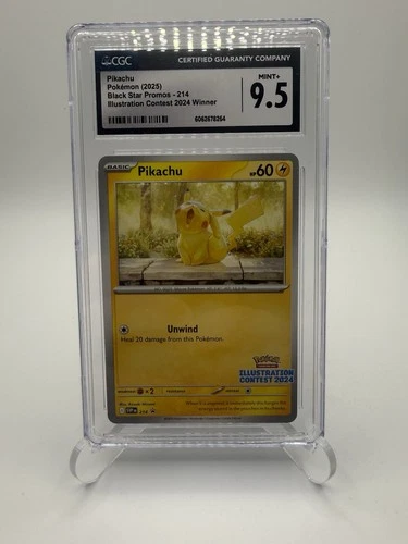 Pokémon Pikachu Black Star Promo Illustration Contest Winner CGC 9.5 Card 214