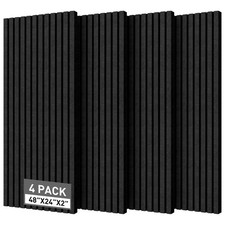 Acoustic Foam Panels, 48 x 24 x 2 inches, 4 Pack Soundproof Foam Wall Panels ...