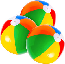 Inflatable Beach Balls - 16'' 3 Pack Pool Toys for Kids Birthday Party Supplies