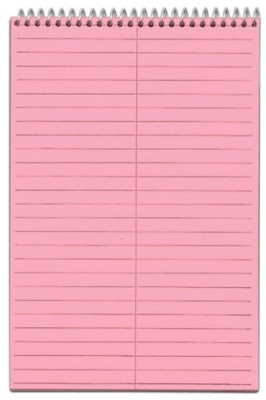 Cardinal Brands TOP80254 Steno Notebook 80 Sheets Pink 6''x9''