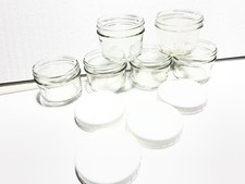 Vintage Kerr Wide Mouth Mason Jars - 6 Pack With 4 White Lids
