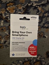 LIVELY: 3 Month service Unlimited Talk Text  Data OnVerizon Sim/eSIM Included