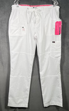 NWT Koi Lite Peace Scrub Pants Womens LG White Slim Fit 721-R Stretch Charity