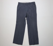 Vintage 70s Mens 34x30 Lightweight Chambray Wool Knit Wide Leg Chino Pants USA
