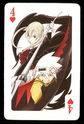 1 x Spielkarte Soul Eater Anime Figuren - 4 of Hearts ZT 87